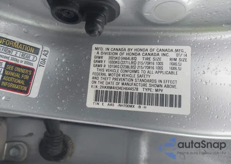 2014 Honda Cr-V Lx z USA, uszkodzony, nr VIN 2HKRM4H34EH644578